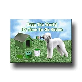 Bedlington Terrier Go Green Fridge Magnet
