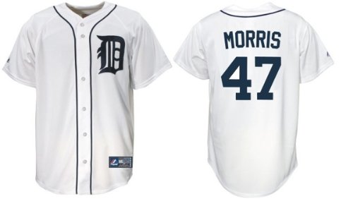 Morris #47 Detroit Tigers Majestic Replica Home Jersey - Large