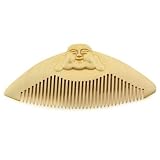 Crystalmood Relief Carved Seamless Boxwood Hair Comb Maitreya Buddha 5