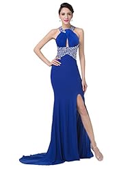 Sexy Halter Backless Slit Viscose Evening Dress/Prom Dress/Party Dress 