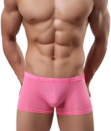 Underwear Cocoinn Men Boxer Briefs Breathable Underpants (L, Pink)