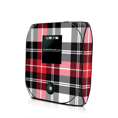 Red Plaid Protective Decal Skin Sticker for Sprint Overdrive 3G/4G Mobile Hotspot Device