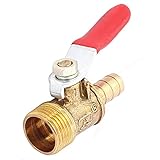 uxcell　ガスボールバルブ　水　石油　コネクタ　ゴールドトーン　3/8BSP オスネジ 8mm内径