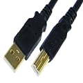 3m Premier USB Cable - 24k Gold Plated - A Male to B Male - Hi Speed v2.0 (480Mbps) - Black - Fully Moulded - For Epson, HP, Canon & Lexmark Printers