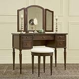 Powell Furniture - Warm Cherry Vanity, Mirror & Bench - 429-290