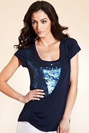 Per Una Sequin Drape Jersey Top