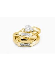0.25CTW DIAMOND CLUSTER TRIO SET