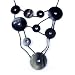 Handmade Bull Horn and Silk Bib Necklace