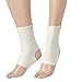 uxcell 2 Pcs Stretchy Pull Over Open Heel Ankle Support Brace Grey White