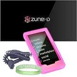 Microsoft Zune HD 16GB, 32GB & Microsoft Zune HD Accessories bundle containing: Premium **PINK** Silicon Skin Case Cover + Microsoft Zune HD Car Charger + Live*Laugh*Love Silicone Wrist Band!!!