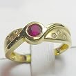 14K Yellow Gold Ruby and Diamond Ring