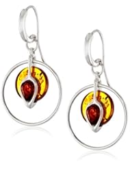 Sterling Silver Honey Amber Tigers Eye Fishhook Earrings