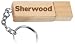 Engraved Wooden USB Flash Drive 8 GB with chain - Engraved name Sherwood