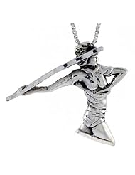 Sterling Silver Javelin Thrower Pendant, 1 1/8 inch tall