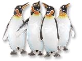 Clearly Charming Penguins Silver & Enamel Pin