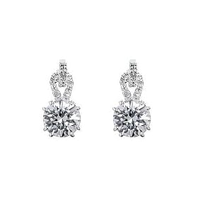 Sterling Silver CZ Heart Post Earrings