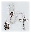 Mother of Pearl Rosary - Our Lady of Lourdes - 7mm Faux Mother of Pearl Beads - 18in. Chain - Center Piece with Matching Pendant - Gift Box Included - IMPORTED FROM ITALY