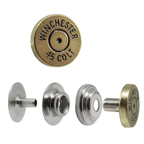 Springfield Leather Company Decorative Colt 45 Brass Plate Durable Dot Snap Set