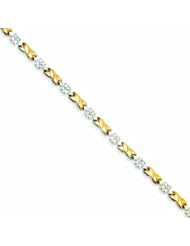Genuine 14K Yellow Gold Diamond Bracelet 7 Grams Of Gold 100% Satisfaction Guaranteed.