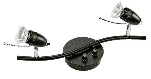 Oriva 12003/2D-80 Deckenlampe/Spotlight, 14 x 15 x 12 ,2 x GU10, schwarz