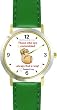 Habit 1 - Those Committed #1 (English Text) - DELUXE TWO-TONE WATCH from THE 7 HABITS - WATCH COLLECTION BY WATCHBUDDY&reg; - Arabic Numbers - Green Leather Strap-Size-Women's Size-Small