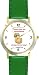 Habit 1 - Those Committed #1 (English Text) - DELUXE TWO-TONE WATCH from THE 7 HABITS - WATCH COLLECTION BY WATCHBUDDY&reg; - Arabic Numbers - Green Leather Strap-Size-Women's Size-Small