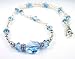  : AQUAMARINE MARCH BIRTHSTONE STERLING SILVER SWAROVSKI CRYSTAL BEADED NECKLACES BY GEMSTONE GIFTS HMADE JEWELRY