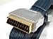 10 Metre Gold Flat Ribbon Metal Plug Ofc Scart Cable Lead
