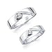 14K White Gold Round Diamond Men & Women's Couple Wedding Ring Band 2 Pieces Set (1/3 ctw., GH Color, SI Clarity)