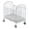 Foundations 4025-4F-CW Pinnacle Compact-Size Folding Crib with 4 Inch Foam Mattress - White