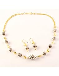 Sterling Silver Gold Plated Vermeil Oxidized Necklace Earrings Jewelry Set