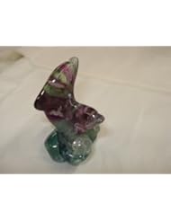 Single Detail Page Misc: Fluorite Green and Purple Swimming 2 1/4" Dolphins Nuzzling Each Other in a Medium Figurine