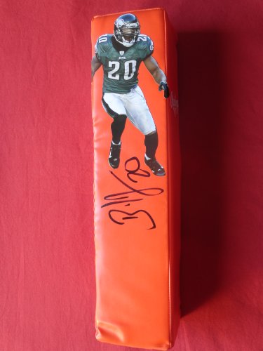 Brian Dawkins Autographed Custom Photo Philadelphia Eagles Football End Zone Pylon, Proof Photo of Brian Signing for Us.