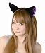 フワフワ猫耳カチューシャ 横耳 黒/紫 フワフワ猫耳カチューシャ 横耳 黒/紫