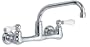 American Standard 7298.252.002 Heritage Wall-Mount 8-Inch Swivel Spout Kitchen Faucet with Porcelain Lever Handles, Chrome