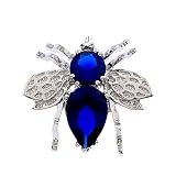 Sterling Silver Simulated Sapphire Bee Pin Pendant