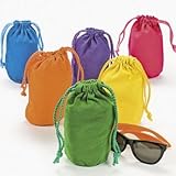Dozen Bright Color Canvas Drawstring Bags
