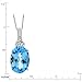 10K White Gold and Oval Swiss Blue Topaz Pendant Necklace, 18