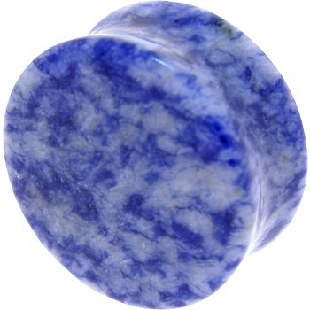 1 Inches Gauge LAPIS Natural Stone Double Flare Plug