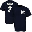 Majestic New York Yankees #3 Babe Ruth Youth Navy Blue Cooperstown Player T-shirt