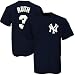 Majestic New York Yankees #3 Babe Ruth Youth Navy Blue Cooperstown Player T-shirt