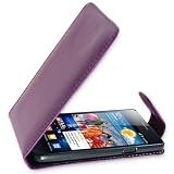 Purple Leather Flip Case Xylo-cover For The Samsung Galaxy S2 / S 2 / S Ii (i9100) Mobile Phone.