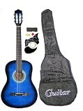 New BLUE Acoustic Guitar FREE Harmonica