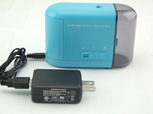 Desert Song NO.1 Electric Pencil Sharpener, Quiet for Classroom or Office, Works for Colored Pencils, Powered by AC Adapter (includes) or Batteries (not includes)_Blue