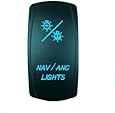 Laser Blue Rocker Switch NAV / ANC LIGHTS 20A 12V On/off LED Light