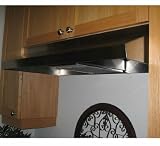 Imperial 1924ENV Black Imperial 1900 24 Inch Wide 1900ENV Economy Series Under Cabinet Range Hood with 190 CFM, Non-vented