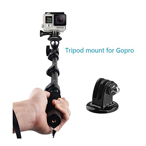 Mixbrix Professional Adjustable Handheld Self Portrait Selfie Stick Pole Monopod for Iphone 6 6+ 5 5s 4s 4 Samsung Galaxy S6 S5 S4 S3 Note 3 2 and Other Android Smartphones with Wireless Bluetooth Camera Remote Control Shutter Release and Tripod Mount for Gopro Hero 4 3+ 3 2 1 Camera