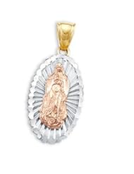 Virgin Mary Pendant 14k Yellow White Rose Gold Charm