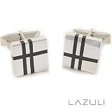 Sterling Silver and Resin Black Square Crossroads Cufflinks