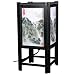 Art Shoji Lamp with Landscape in Black